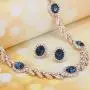 EVER FAITH Austrian Crystal Luxury Floral Leaf Necklace Stud Earrings Set EVER FAITH Austrian Crystal Luxury Floral Leaf Necklace Stud Earrings Set
