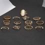 CSIYAN 9-15 Pieces Stackable Knuckle Ring Set,Boho Vintage Crystal Stacking Midi Finger Rings for Women Teen Girls Fashion Multiple Rings Pack Size 5-10