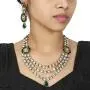 MUCH-MORE Crystal Elements CZ Stone Floral Shape Indian Bollywood Traditional Necklace Set for Women MUCH-MORE Crystal Elements CZ Stone Floral Shape Indian Bollywood Traditional Necklace Set for Women