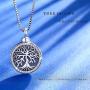 Odinstone Cremation Urn Necklace for Ashes, Tree of Life Sterling Silver Urn Jewelry Memorial Pendant- Always on My Mind Forever in My Heart (With Fill Kit and Gift Box)
