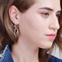14K Gold Plated Sterling Silver three leaf-shaped drop dangle earrings with cubic zirconia simulated diamonds 14K Gold Plated Sterling Silver three leaf-shaped drop dangle earrings with cubic zirconia simulated diamonds