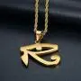 Lee Island Fashion 24K Gold Plated CZ Eye of Horus Egyptian Protection Pendant Stainless Steel Necklace, 24 Inch Chain Eye of Providence/All-Seeing-Eye Jewelry Lee Island Fashion 24K Gold Plated CZ Eye of Horus Egyptian Protection Pendant Stainless Steel Necklace, 24 Inch Chain Eye of Providence/All-Seeing-Eye Jewelry