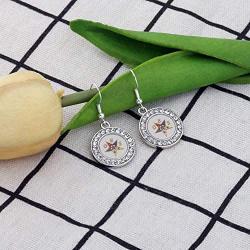 SEIRAA Order of The Eastern Star Sorority Gift OES Symbol Hook Earrings OES Charm Bracelet for Her