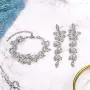 BriLove Womens Wedding Bridal Crystal Multi Marquise-Shape Leaf Tennis Bracelet Dangle Earrings Set BriLove Womens Wedding Bridal Crystal Multi Marquise-Shape Leaf Tennis Bracelet Dangle Earrings Set
