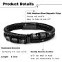 FIBO STEEL 3 PCS Magnetic-Clasp Leather Bracelets for Men Wrap Braided Leather Bracelets Wrist Cuff Bangle 8.0-8.5 Inch
