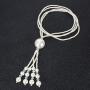 KOSMOS-LI Faux Pearl Strands Necklace for Women Colored Costume Statement Jewelry