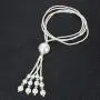 KOSMOS-LI Faux Pearl Strands Necklace for Women Colored Costume Statement Jewelry KOSMOS-LI Faux Pearl Strands Necklace for Women Colored Costume Statement Jewelry
