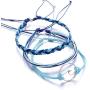 kelistom Wave Charm Strand Bracelet Set Handmade Braided Wax Rope Adjustable Waterproof String Bracelets Friendship Jewelry
