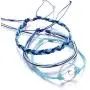 Handmade Braided Wax Rope Adjustable Strand Wrap Bracelet Set Waterproof Wave Shell Charm Stretch Knot String Thread Bracelets Friendship Jewelry (C)