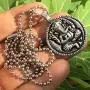 Hindu Jewelry Ganesha Ganapati Vinayaka Chaturthi Hinduism God Pewter Unisex Mens Pendant Necklace Protection Amulet Wealth Money Good Luck Lucky Charm Longevity Prosperity Talisman Silver Ball Chain