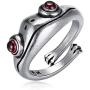KUSERON 9PCS Stainless Steel Vintage Punk Rings,Snake Frog Open Rings,The Devil Dragon Eye Ring-Purple,Gothic Open Adjustable Ring Set Jewelry