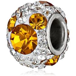 Disney Stainless Steel Mickey Crystal Birthstone Bead Charm