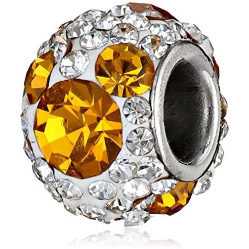 Disney Stainless Steel Mickey Crystal Birthstone Bead Charm