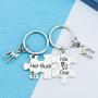 Her Buck His Doe Couple Keychain Promise Gift Funny Wedding Jewelry Gifts