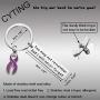 CYTING Alzheimer Awareness Keychain You May not Remember but i Will Never Forget Purple Ribbon Keychain Mental Health Awareness Dementia Jewelry
