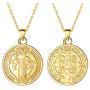 Saint Benedict Medal Necklace 18K Gold or 316L Stainless Steel Christian Sacramental Medal Ward off Evil Protection Jewelry Catholic Gift for Men Women, Customizable
