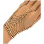 JoJo & Lin Halloween Jewelry Gold Tone Dangling Hand Chain Harness Bracelet With Finger Ring