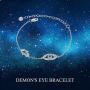 ONEFINITY Evil Eye Bracelet Sterling Sliver with Blue Cubic Zirconia Evil Eye Hasma Hand Fatima Jewelry Gifts for Women Her