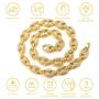 Gold Chain for Men Iced Out,Mens 11MM 18k Real Gold Plated/Platinum White Gold Finish 11MM Miami Cuban Link Coffee Bean Chain Choker Necklace Bracelet,Full Cz Diamond Cut Prong Set,Gift for Him