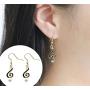 Fusamk Fashion Alloy Music Note Dangle Drop Earrings