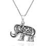 AeraVida Royal Thai Swirl Elephant .925 Sterling Silver Pendant Necklace