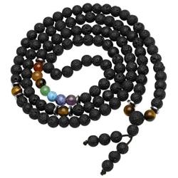 Top Plaza 108 Mala Prayer Beads Stretch Bracelet 7 Chakra Healing Crystal Stone Multilayer Wrap Bracelets Yoga Meditation Reiki Quartz Jewelry for Womens Mens