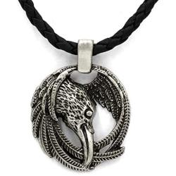 GuoShuang Norse Vikings OdinS Ravens Pendant Necklace Huginn And Muninn Jewelry