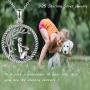 TRISHULA 925 Sterling Silver Necklace with Dog and Girl,Life of The Tree Round Pendant Jewelry Gift for Mother Daughter Girl