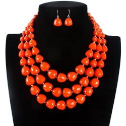 KOSMOS-LI 5 Colors Acrylic Beads Statement Strand Necklaces