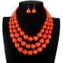 KOSMOS-LI 5 Colors Acrylic Beads Statement Strand Necklaces