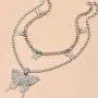 Butterfly Choker Necklace Tennis Chain Butterfly Bling Iced Cubic Zirconia CZ Butterfly Necklace Silver Girls Women Butterfly Choker Necklace Tennis Chain Butterfly Bling Iced Cubic Zirconia CZ Butterfly Necklace Silver Girls Women