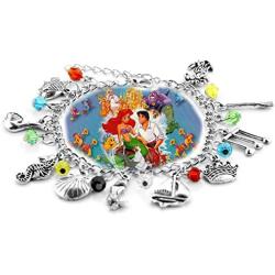 Disneys The Little Mermaid Silvertone Metal Charm Bracelet