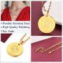 FaithHeart Customizable Astrology 12 Constellation Horoscope Necklace, Stainless Steel/18K Gold Plated Zodiac Star Sign Dog Tag/Coin Pendant Men Lucky Layered Charms for Women