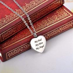 My Dad My Hero My Angel Cremation Jewelry for Ashes Memorial Urn Necklace Pendant