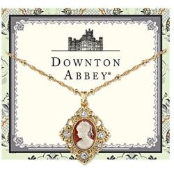 Downton Abbey ''Carded'' Gold-Tone Cameo Crystal Accent Pendant Necklace, 16''