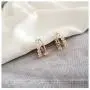 Gold Split Hoop Huggie Earrings Dainty Gold Plated Thick Gold Hoops Cartilage Piercing Hypoallergenic Open Hoops Lightweight Split Dangle Drop Earrings Jewelry for Women Girls