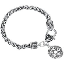 VASSAGO Wicca Pentacle of Goddess a Powerful Protection Pendant Flower of Life Charm Wheat Chain Bracelet