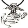 Trilogy Jewelry Pewter USMC Marine Corps Insignia Semper Fi Pendant on Leather Necklace Trilogy Jewelry Pewter USMC Marine Corps Insignia Semper Fi Pendant on Leather Necklace
