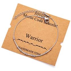 Joycuff Morse Code Bracelets for Women Inspirational Beads Bracelet for Her Stainless Steel Encouragement Gifts for Mom Daughter Sister Best Friends Jewelry