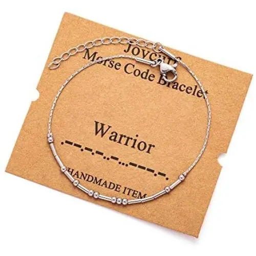 Joycuff Morse Code Bracelets for Women Inspirational Beads Bracelet for Her Stainless Steel Encouragement Gifts for Mom Daughter Sister Best Friends Jewelry