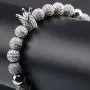LPBeads Luxury CZ Imperial Crown Braided Copper Bracelets with 8mm Micro Pave Cubic Zirconia Beads Pulseira Bangle Charm Jewelry for Women Men