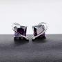 Uloveido Charm Created Topaz Big Square Crystal Necklace Matching Stud Earrings Rings Jewelry Set T295