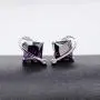 Uloveido Charm Created Topaz Big Square Crystal Necklace Matching Stud Earrings Rings Jewelry Set T295