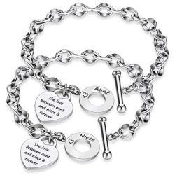 G-Ahora Aunt and Niece Bracelet Set The Love Between Aunt and Niece is Forever Gift for Aunt Jewelry from Niece