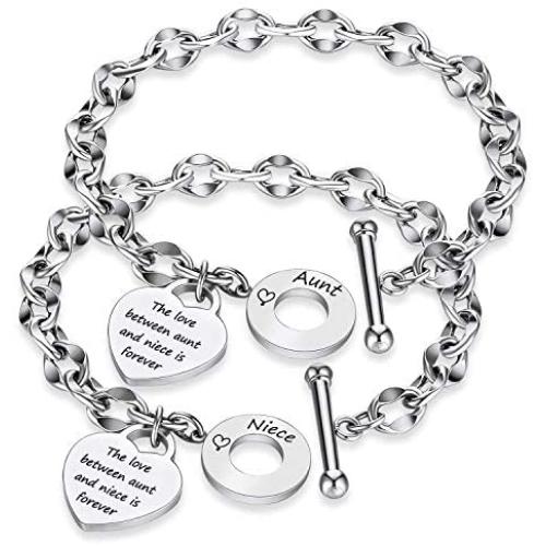G-Ahora Aunt and Niece Bracelet Set The Love Between Aunt and Niece is Forever Gift for Aunt Jewelry from Niece