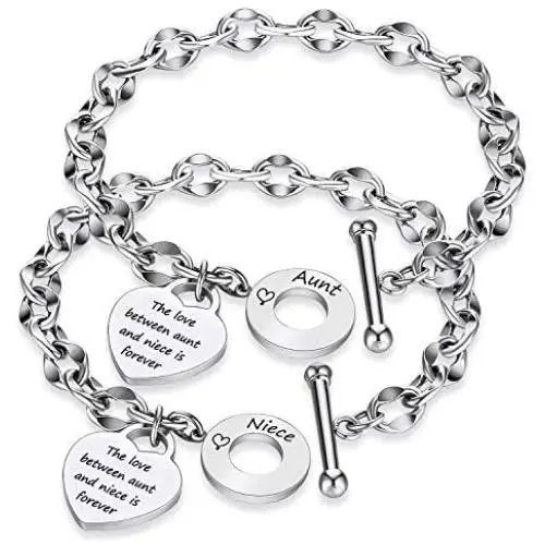 G-Ahora Aunt and Niece Bracelet Set The Love Between Aunt and Niece is Forever Gift for Aunt Jewelry from Niece G-Ahora Aunt and Niece Bracelet Set The Love Between Aunt and Niece is Forever Gift for Aunt Jewelry from Niece