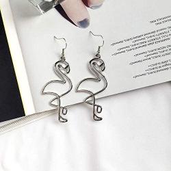 Highven Flamingo Earrings for Women Gold Flamingo Dangle Earrings Hollow Flamingo Drop Earrings Flamingo Jewelry