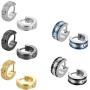 Aroncent Stainless Steel 8 Pairs Mens Small Hoop Huggie Hinged Earrings Set 4mm