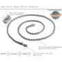 FIBO STEEL 4MM Stainless Steel Twist Rope Chain Necklace for Men Women,16-36 inches