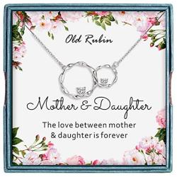 OR OLD RUBIN Mom Gifts from Daughter, Gifts for Mom Mother-in-Law, 925 Sterling Silver Mother Daughter Necklace, Mom Necklace, Birthday Gifts for Mom, for Mom Grandmother Mother-in-Law Aunt
